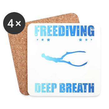 Diving, Apnea Diving, Apnea No Limit Freediving - Coasters (set of 4) - white - Front