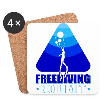 Tauchen, Apnoetauchen, Apnoe No Limit Freediving - Untersetzer (4er-Set) - Weiß - Vorne