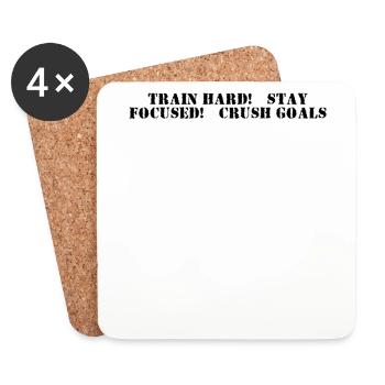 Fitness - Train hard, stay focused, crush goals - Coasters (set of 4) - white - Front