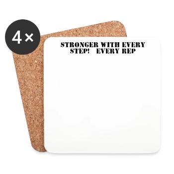 Fitness - Stronger with every step, every rep - Coasters (set of 4) - white - Front