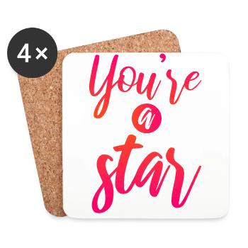 Be you! Self-confidence, positive thinking, motivation - Coasters (set of 4) - white - Front