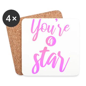 Soyez vous-même ! Confiance en soi, pensée positive, motivation - Dessous de verre (lot de 4) - blanc - Devant
