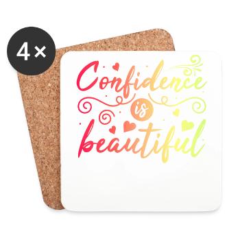 Soyez vous-même ! Confiance en soi, pensée positive, motivation - Dessous de verre (lot de 4) - blanc - Devant