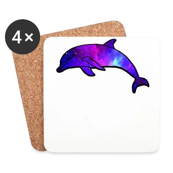 Dolphin Space Galaxy - Untersetzer (4er-Set) - Weiß - Vorne