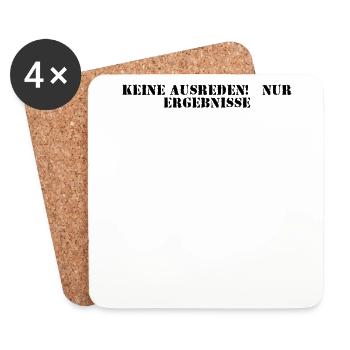 Fitness - Keine Ausreden, nur Ergebnisse - Untersetzer (4er-Set) - Weiß - Vorne