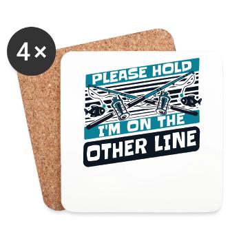 Please Hold I'm On The Other Line Spinnfischer - Untersetzer (4er-Set) - Weiß - Vorne