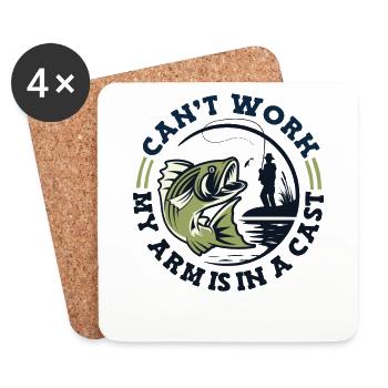 Can't Work My Arm Is In A Cast Hochseeangler - Untersetzer (4er-Set) - Weiß - Vorne