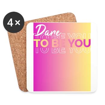 Be you! Self-confidence, positive thinking Motivation - Coasters (set of 4) - white - Front