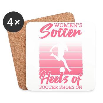 Soccer féminin, Soccer féminin, Soccer féminin - Dessous de verre (lot de 4) - blanc - Devant
