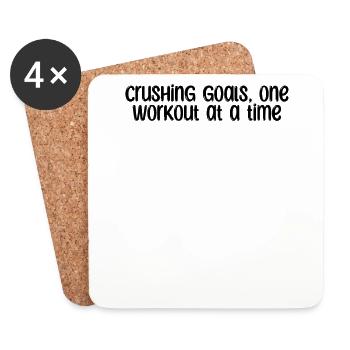 Fitness - Crushing goals, one workout at a time - Coasters (set of 4) - white - Front