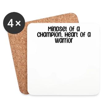 Fitness - Mindset of a champion, heart of a - Coasters (set of 4) - white - Front