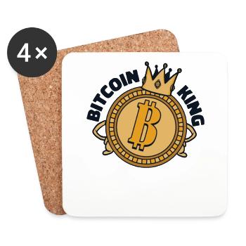 Bitcoin King Kryptowährung Blockchain Crypto - Untersetzer (4er-Set) - Weiß - Vorne
