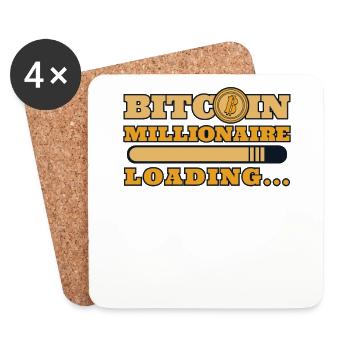 Bitcoin Millionaire Loading Blockchain Crypto - Untersetzer (4er-Set) - Weiß - Vorne