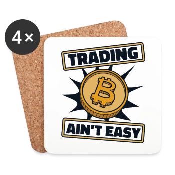 Trading Ain't Easy Blockchain Crypto - Untersetzer (4er-Set) - Weiß - Vorne