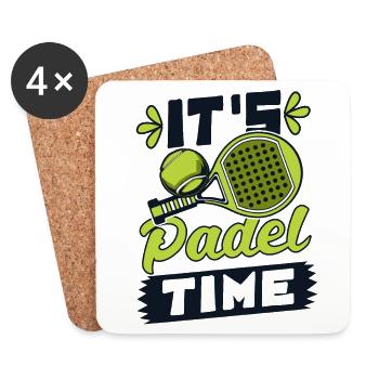 C’est l’heure du padel padel paddle tennis paddleball - Dessous de verre (lot de 4) - blanc - Devant
