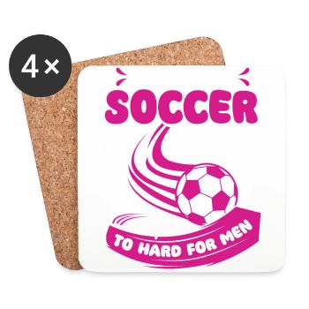 Frauenfußball, Fußball Frauen Soccer Damenfußball - Untersetzer (4er-Set) - Weiß - Vorne
