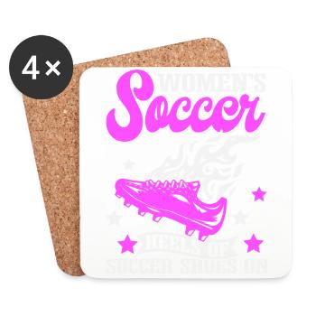 Women's Soccer, Women's Soccer, Women's Soccer - Coasters (set of 4) - white - Front
