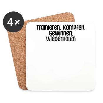 Fitness - Trainieren, kämpfen, gewinnen, - Untersetzer (4er-Set) - Weiß - Vorne