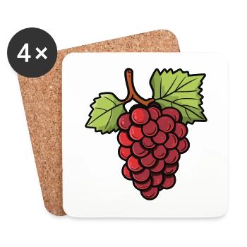 Grapes Symbol - Coasters (set of 4) - white - Front