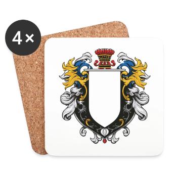 Symbole des armoiries - Dessous de verre (lot de 4) - blanc - Devant