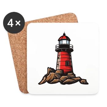 Lighthouse icon - Coasters (set of 4) - white - Front