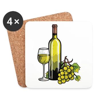 Verre à vin VinRaisins Vin - Dessous de verre (lot de 4) - blanc - Devant