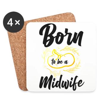 Nurse Midwife Birth Worker Born To - Coasters (set of 4) - white - Front