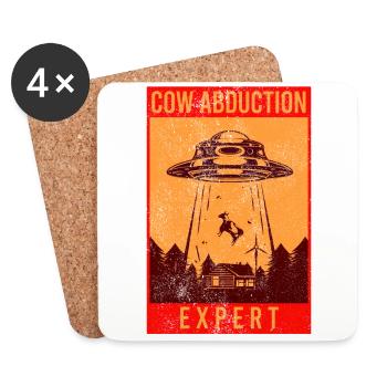 Alien, UFO, UAP, Space, Space Flying Object - Coasters (set of 4) - white - Front