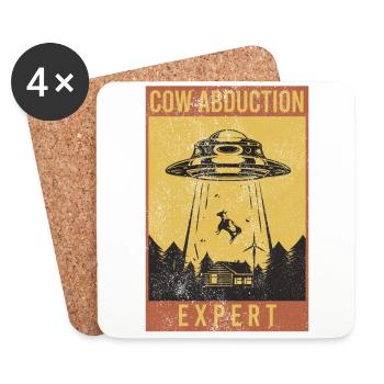 Alien, UFO, UAP, Space, Space Flying Object - Coasters (set of 4) - white - Front