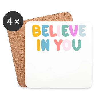 Soyez vous-même ! Confiance en soi, pensée positive, motivation - Dessous de verre (lot de 4) - blanc - Devant