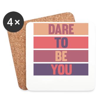 Be you! Selbstvertrauen, positiv Denken Motivation - Untersetzer (4er-Set) - Weiß - Vorne