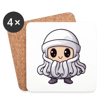 Pieuvre d’hiver Animal bébé bande dessinée - Dessous de verre (lot de 4) - blanc - Devant