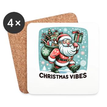 Christmas Vibes - Funny Holidays Funny Christmas - Coasters (set of 4) - white - Front