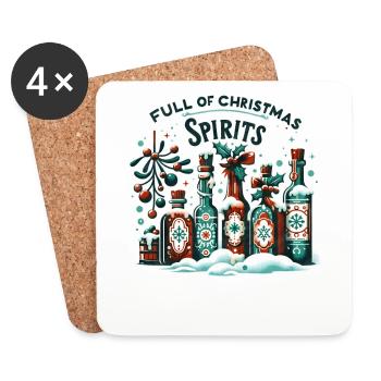 Full of Spirits - Funny Holidays Funny Christmas - Coasters (set of 4) - white - Front