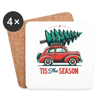 Tis the Season - Funny Holidays Funny Christmas - Untersetzer (4er-Set) - Weiß - Vorne