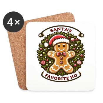 Santa's Favorite Ho Funny Holidays Funny Christmas - Coasters (set of 4) - white - Front