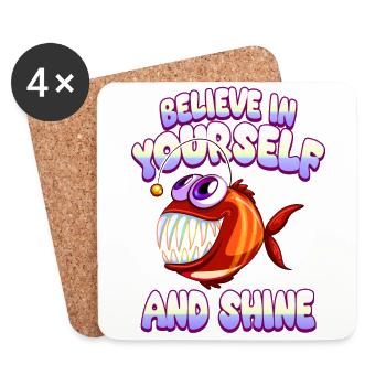 Be you! Self-confidence, positive thinking, motivation - Coasters (set of 4) - white - Front