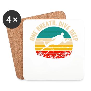 Diving, Apnea Diving, Apnea No Limit Freediving - Coasters (set of 4) - white - Front