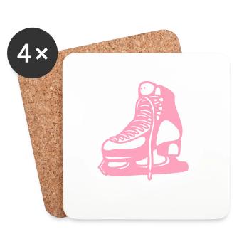 Patineur Artistique Club De Patinage Artistique Fille Patinage Sur Glace - Dessous de verre (lot de 4) - blanc - Devant