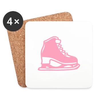 Patineur Artistique Club De Patinage Artistique Fille Patinage Sur Glace - Dessous de verre (lot de 4) - blanc - Devant