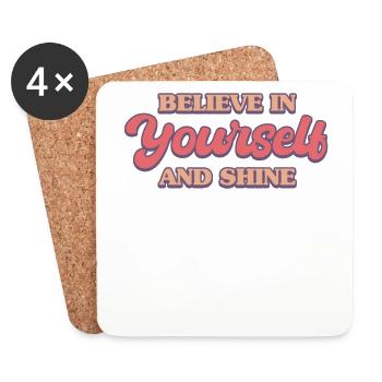 Soyez vous-même ! Confiance en soi, pensée positive Motivation - Dessous de verre (lot de 4) - blanc - Devant