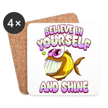 Soyez vous-même ! Confiance en soi, pensée positive, motivation - Dessous de verre (lot de 4) - blanc - Devant