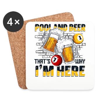 Pool And Beer That's Why I'm Here Billiards - Untersetzer (4er-Set) - Weiß - Vorne