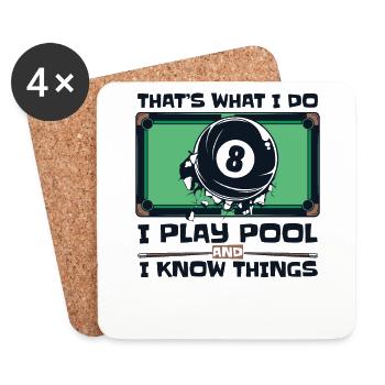 I Play Pool And I Know Things Billiards Snooker - Untersetzer (4er-Set) - Weiß - Vorne