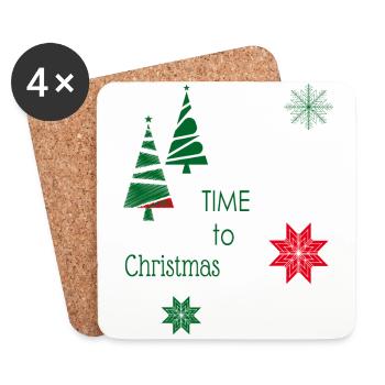 Christmas Weihnachten - Coasters (set of 4) - white - Front