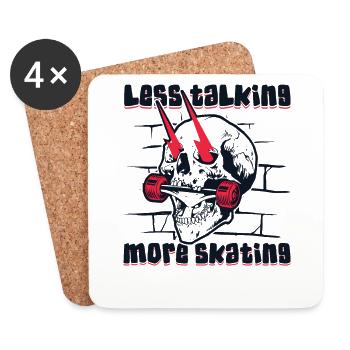 Less Talking More Skating Skatepark Skatergirl - Untersetzer (4er-Set) - Weiß - Vorne