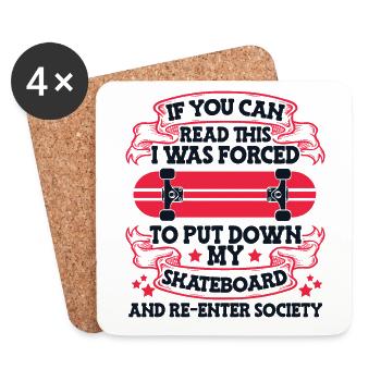 If You Can Read This Skaterboy Skatepark Skater - Untersetzer (4er-Set) - Weiß - Vorne