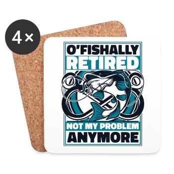 O’fishally à la retraite n’est plus mon problème pêcheur - Dessous de verre (lot de 4) - blanc - Devant