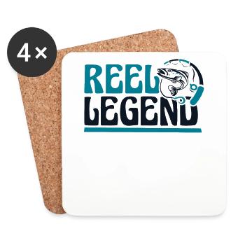 Reel Legend Fliegenfischer Spinnfischer - Untersetzer (4er-Set) - Weiß - Vorne