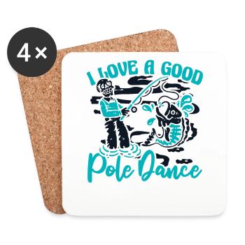 J’aime un bon pêcheur en haute mer de pole dance - Dessous de verre (lot de 4) - blanc - Devant